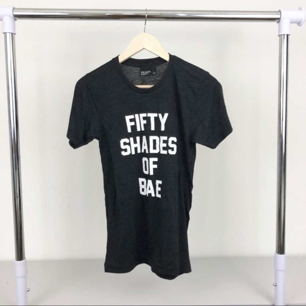 NWOT Nasty Gal Grey Fifty Shades of Bae Tee Shirt - Picture 2 of 7